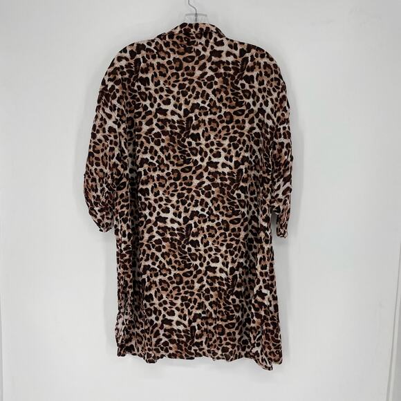 Ekouaer Short Sleeve V-Neck Leopard Print Top Size XL - Picture 5 of 8